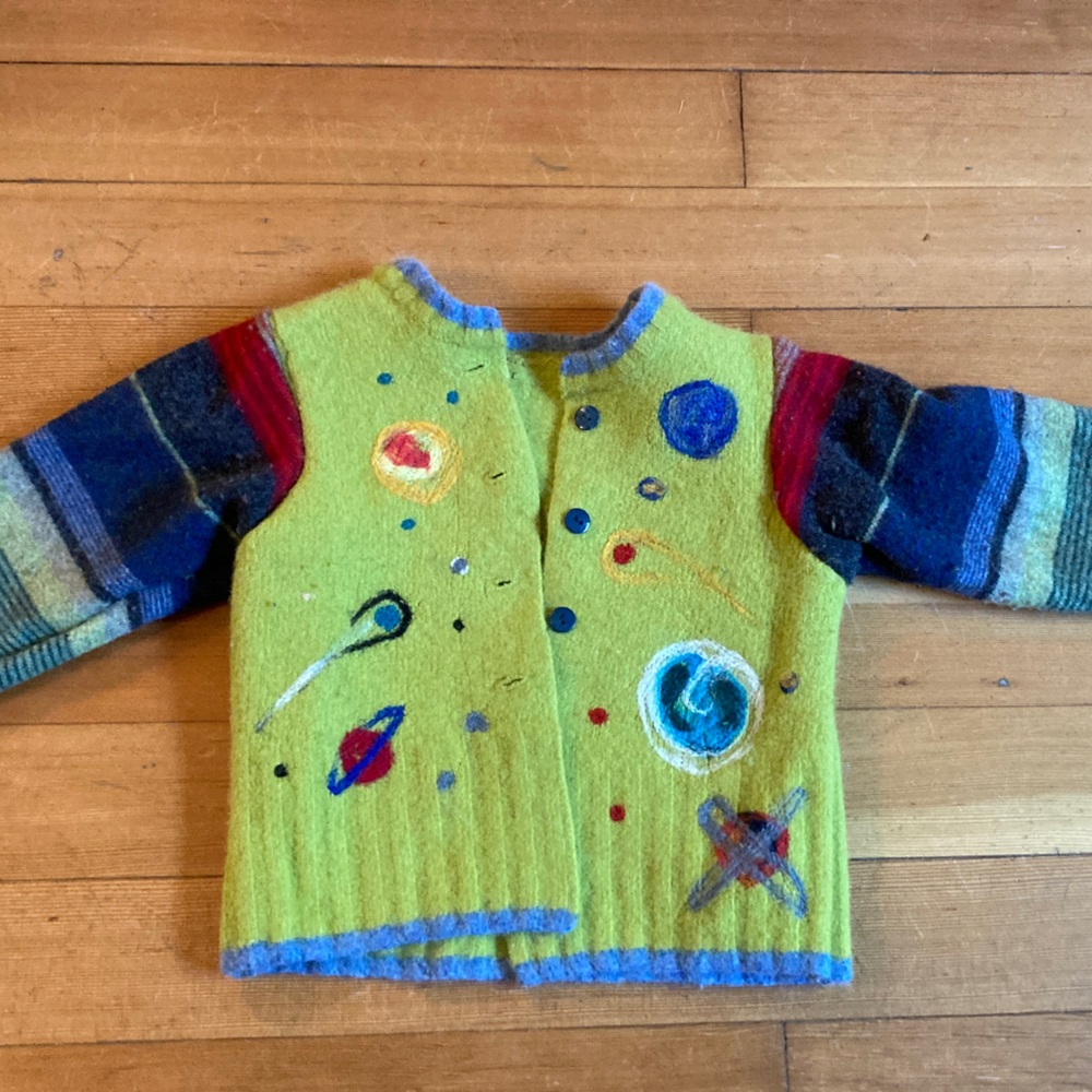 Handmade felted wood sweater